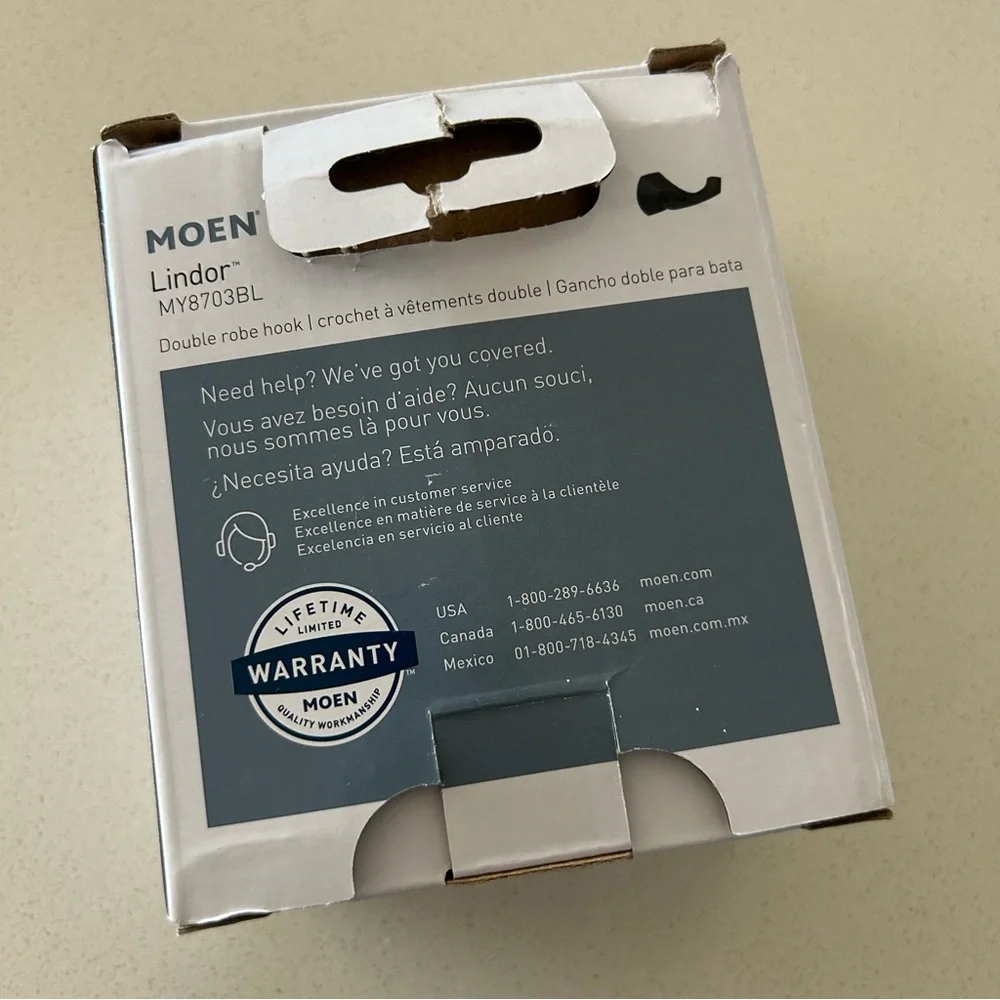 Moen Lindor Collection Double Robe Hook - Picture 3 of 6
